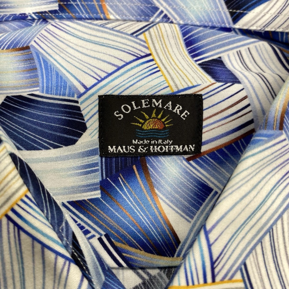 Solemare Maus & Hoffman Mens L Button Up Shirt All Over Print Abstract Short - Picture 7 of 14